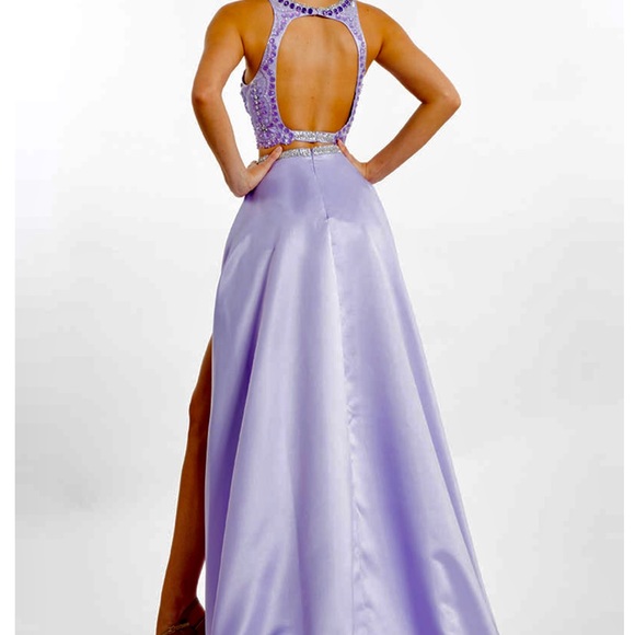 Rachel Allen two piece Skirt/Overskirt Formal, Rhinestones Prom Gown Fun Fashion - Picture 2 of 4